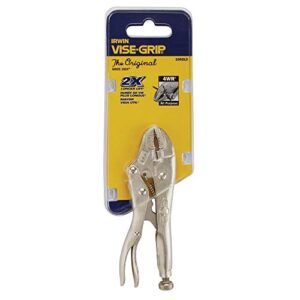 IRWIN VISE-GRIP Original Curved Jaw Locking Pliers with Wire Cutter, 4", 1002L3