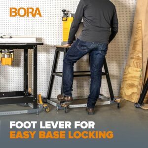 Bora Adjustable Universal Mobile Base Bora Portamate PM-1000. Move Your Heavy Tools and Equipment around Your Shop with Ease and Stability