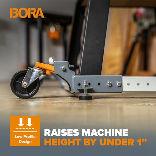 Bora Adjustable Universal Mobile Base Bora Portamate PM-1000. Move Your Heavy Tools and Equipment around Your Shop with Ease and Stability