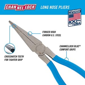 Channellock 3017 8-Inch Long Nose Plier, Blue