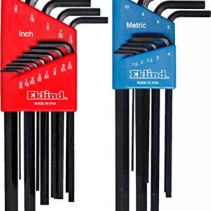 EKLIND 10222 Hex L-Key allen wrench Combo- Long Inch / MM (2 sets 22pc)