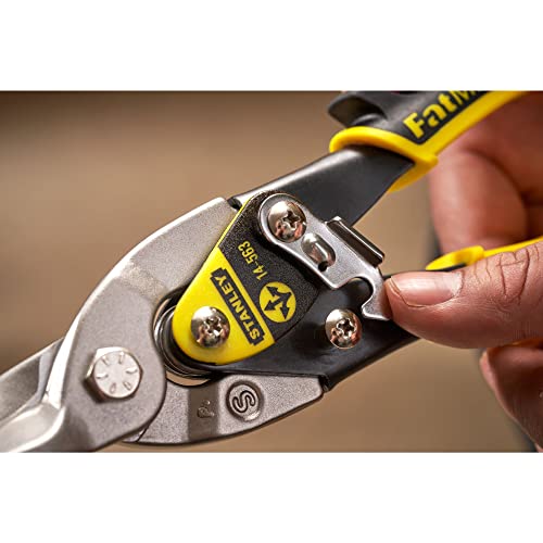 Stanley 2-14-563 "MaxSteel" straight Aviation Snips, 9.84", Black/Yellow