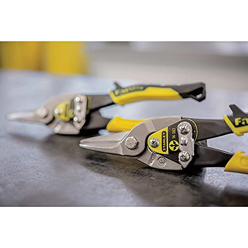 Stanley 2-14-563 "MaxSteel" straight Aviation Snips, 9.84", Black/Yellow