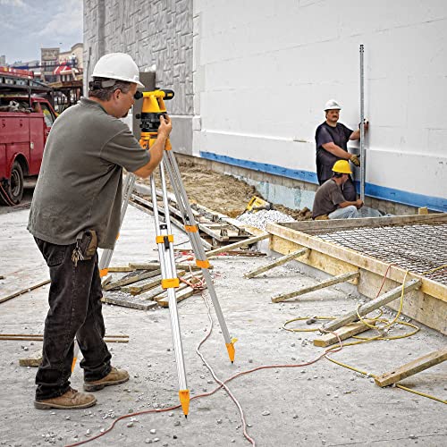 DEWALT Transit Level, Surveying Tool with Tripod and Rod, 20X Magnification (DW090PK), Yellow & Black