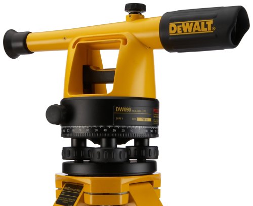 DEWALT Transit Level, Surveying Tool with Tripod and Rod, 20X Magnification (DW090PK), Yellow & Black