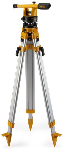 DEWALT Transit Level, Surveying Tool with Tripod and Rod, 20X Magnification (DW090PK), Yellow & Black