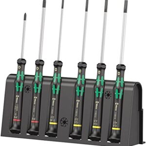 Wera 2035/6 Kraftform MicroSlotted/Phillips Electronics Screwdriver Set and Rack, 6-Piece, 05118152001