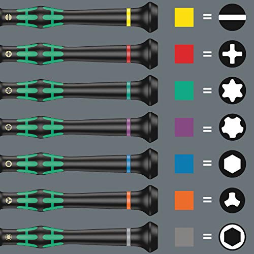 Wera 2035/6 Kraftform MicroSlotted/Phillips Electronics Screwdriver Set and Rack, 6-Piece, 05118152001