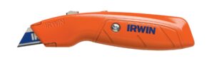 irwin hi-vis retractable utility knife, 2082300, orange
