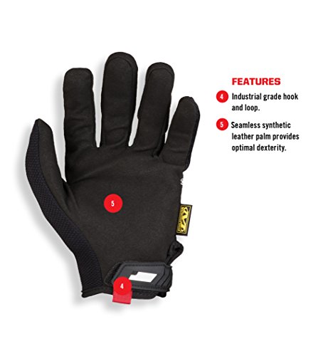 Mechanix Wear: The Original Work Glove with Secure Fit, Synthetic Leather Performance Gloves for Multi-Purpose Use, Durable, Touchscreen Capable Safety Gloves for Men (Black, Large)