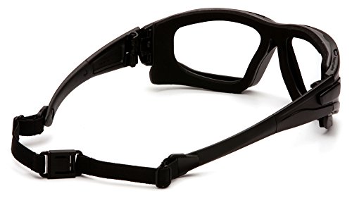 PYRAMEX I-Force Slim Safety Goggle, Black Frame/Clear Anti-Fog Lens