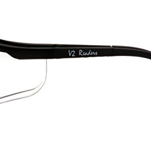 Pyramex Safety-SB1810R20 V2 Readers Safety Eyewear, Clear +2.0 Lens With Black Frame