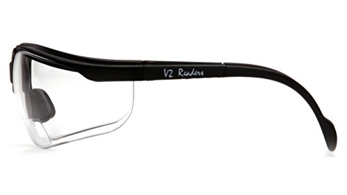 Pyramex Safety-SB1810R20 V2 Readers Safety Eyewear, Clear +2.0 Lens With Black Frame