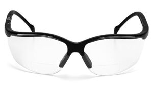 pyramex safety-sb1810r20 v2 readers safety eyewear, clear +2.0 lens with black frame