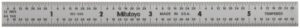 mitutoyo 182-205, steel rule, 6" x 150mm, (1/32, 1/64", 1mm, 1/2mm), 1/64" thick x 1/2" wide, satin chrome finish tempered stainless steel