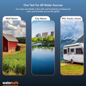 Watersafe The Original Water Testing Kit for Drinking Water, Well and Tap Water, Sensitive Lead in Water Test, Bacteria, Hardness, pH, Nitrates, Easy Instructions, Lab-Accurate Results, 1 Kit