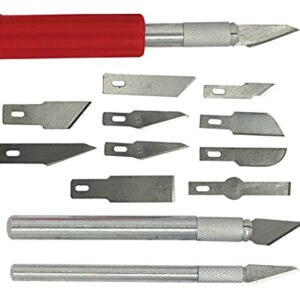 SE 16-Piece Hobby Knife Set with Aluminum Collet Chucks - 813PK