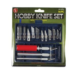 SE 16-Piece Hobby Knife Set with Aluminum Collet Chucks - 813PK