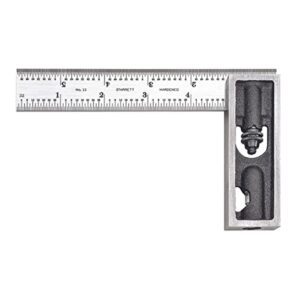 starrett steel inch reading double square with hardened graduated blade - ideal for machinists, toolmakers, patternmakers - 6" blade length, 4r graduation - 13c