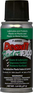 deoxit fader f100s-l2 spray, contact cleaner/lube/protector for conductive plastics & carbon controls, metered one-shot valve, 57g, pack of 1