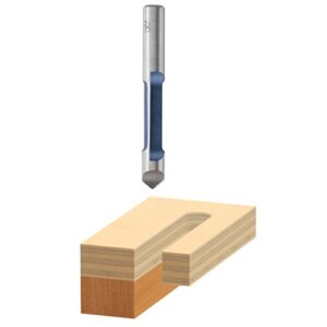 BOSCH 85244 1/4-Inch Carbide Tipped Straight Fluted Pilot Panel Bit with Drill-through Point-Single Flute