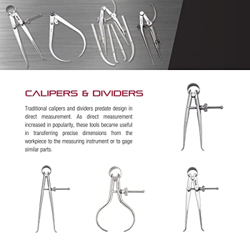 Starrett Toolmakers Spring-Type Caliper and Divider with Bow Spring and Hardened Fulcrum Stud - 6" Size and Capacity, Spring Joint Type - 274-6