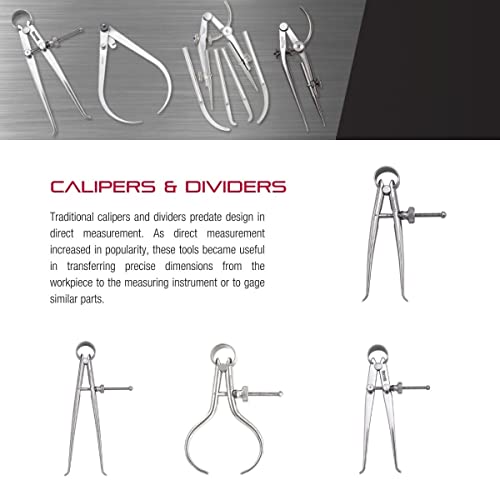 Starrett Toolmakers Spring-Type Caliper and Divider with Bow Spring and Hardened Fulcrum Stud - 6" Size and Capacity, Spring Joint Type - 277-6