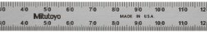 Mitutoyo 182-211, Steel Rule, 150mm ( 1mm, 0.5mm), 1/64" Thick X 12mm Wide, Satin Chrome Finish Tempered Stainless Steel