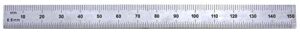 pec tools 261-006 6" inch/mm usa flexible steel rule, reads 32nds, 64ths, 1mm, 1/2mm.