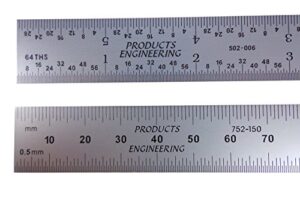 pec 262-012 300mm english/metric rigid steel rule