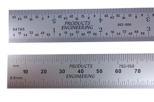 PEC 262-012 300mm English/Metric Rigid Steel Rule