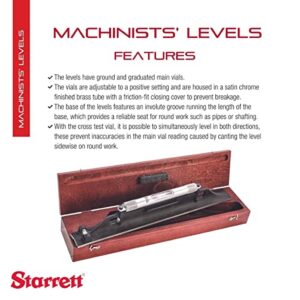 Starrett Machinists' Level with Ground and Graduated Main Vial - Ideal for Machine Shop and Tool Room Use - 18" (450mm) Length, Cross Test Vial, Without Case - 98-18