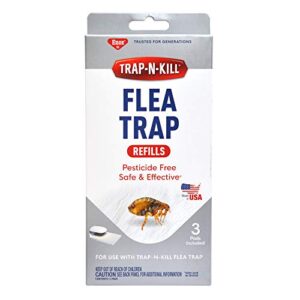enoz trap-n-kill replacement flea trap sticky capture pads for use with flea traps, nontoxic, made in usa, 3 count
