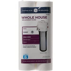 GE FXUSC Whole House Water Filter | Replacement for Water Filtration System | NSF Certified: Reduces Sediment, Rust & Other Impurities from Water | Replace Every 3 Months for Best Results | 2 Filters