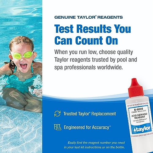 Taylor R-0005-C, Acid Demand Reagent for 2000 Series, 2 Ounce, for Testing Acid Demand Levels in Pool and Spas, Dropper Refill for Water Test Kits, Replace Annually | Made in The USA