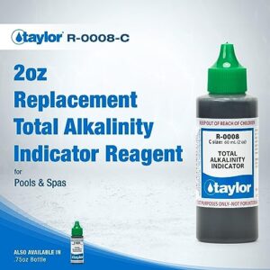 Taylor R-0008-C, Total Alkalinity Indicator, 2 Ounce, For Testing Total Alkalinity Levels in Pool and Spas, Dropper Refill for Water Test Kits, Replace Annually | Made in the USA