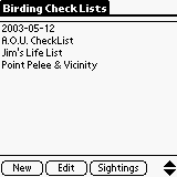 birding checklist downloadable software