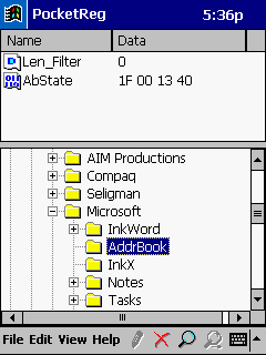 PocketReg Registry Editor