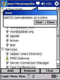 imov Messenger Enterprise for the PocketPC2002 and PocketPC2003