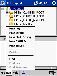 ALL-regedit for PocketPC 2002