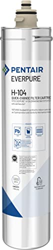 Pentair Everpure H-104 Quick-Change Filter Cartridge, EV961211, For Use in Everpure H-104 Drinking Water System, 1,000 Gallon Capacity, 0.5 Micron