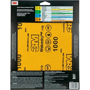 3M Wetordry Sandpaper, 32021, 1000 grit, 9 in x 11 in, 5 Sheets Per Pack