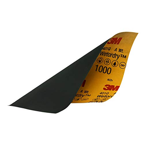 3M Wetordry Sandpaper, 32021, 1000 grit, 9 in x 11 in, 5 Sheets Per Pack