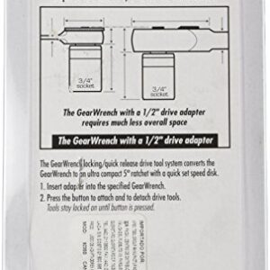 GEARWRENCH 3 Pc. Ratcheting Wrench to Square Drive Adapter Set, Metric - 9230D