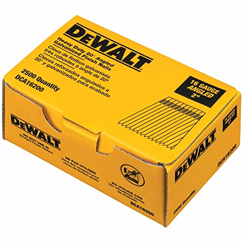 DEWALT Finish Nails, 20-Degree, 2-Inch, 16GA, 2500-Pack (DCA16200)