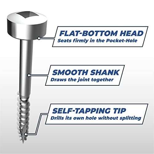 Kreg SPS-C1-500 Zinc Pocket Screws, 1-Inch, 7 Coarse Thread, Pan Head (500 Count)