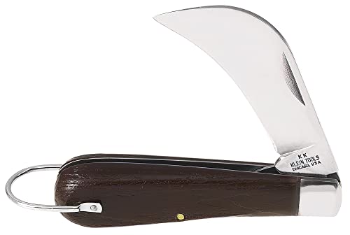 Klein Tools 1550-4 Pocket Knife, Electricians Knife with Carbon Steel 2-5/8 Inch Hawkbill Slitting Blade