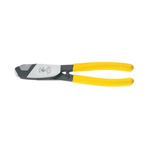 klein tools 63028 cable cutter, coaxial cable cutter cuts up to 3/4-inch aluminum and copper coaxial cable with one-hand shearing,yellow