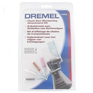 Dremel 1453 Chainsaw Sharpening Kit, Rotary Tool Accessory Set with Sharpening Angle Guide Attachment and Grinding Stones