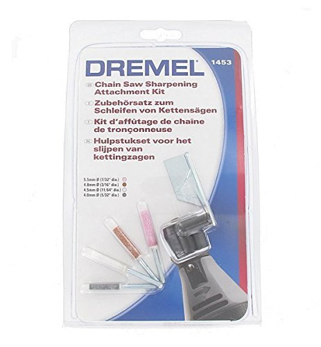 Dremel 1453 Chainsaw Sharpening Kit, Rotary Tool Accessory Set with Sharpening Angle Guide Attachment and Grinding Stones